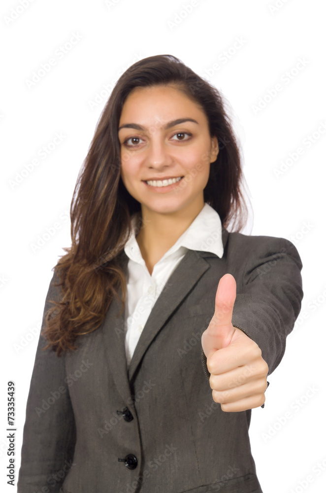 Businesswoman in business concept isolated on white Businesswoman in business concept isolated on white