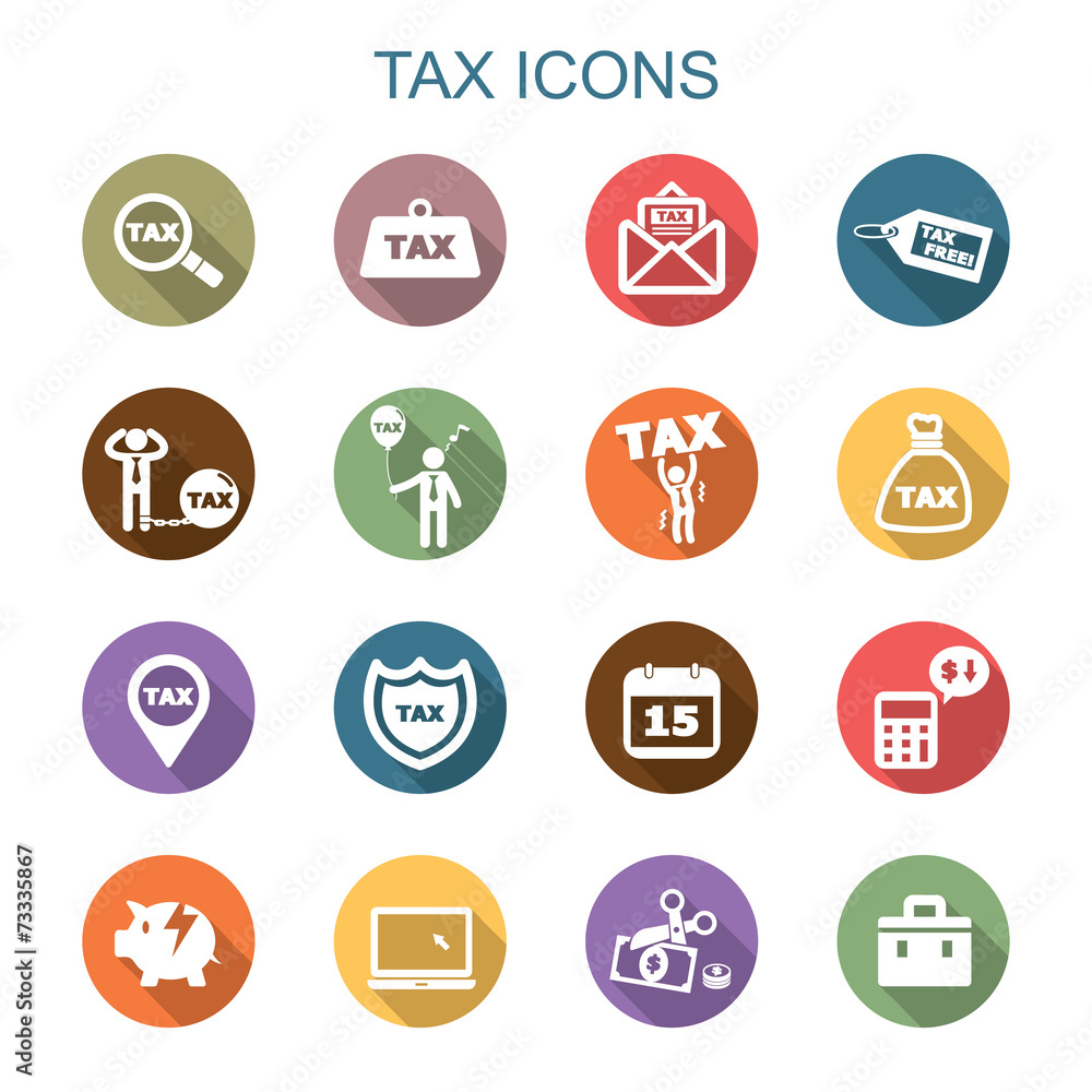 tax long shadow icons tax long shadow icons
