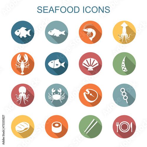 seafood long shadow icons