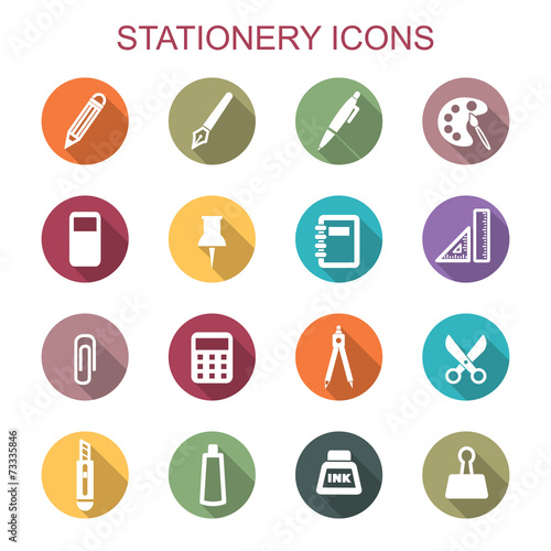 stationery long shadow icons