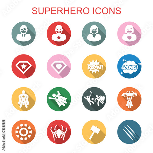 superhero long shadow icons