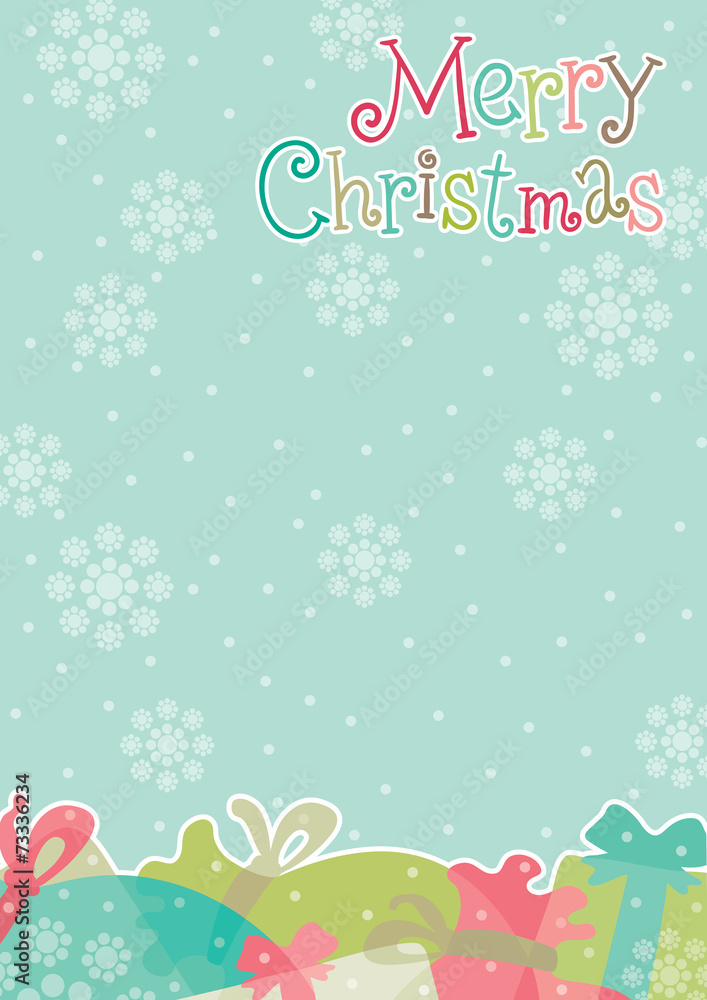 Background with Christmas presents  at flat style