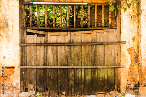 wooden grunge fence and gate