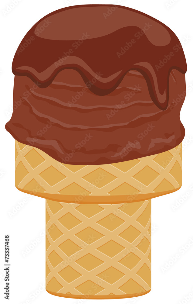 Chocolate ice cream with chocolate sauce on top Chocolate ice cream with chocolate sauce on top