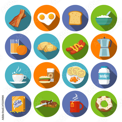 Breakfast icon flat