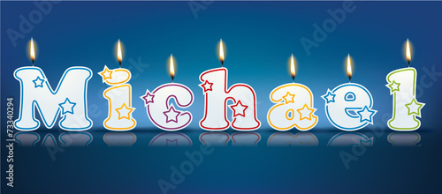 MICHAEL written with burning candles