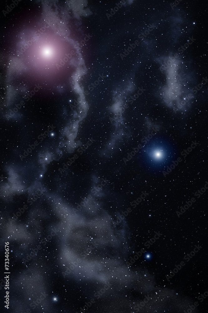 Fototapeta premium Space with nebula and bright stars.