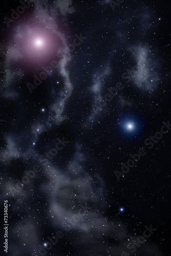 Space with nebula and bright stars.