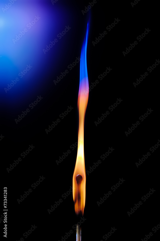 The match with original colored flame