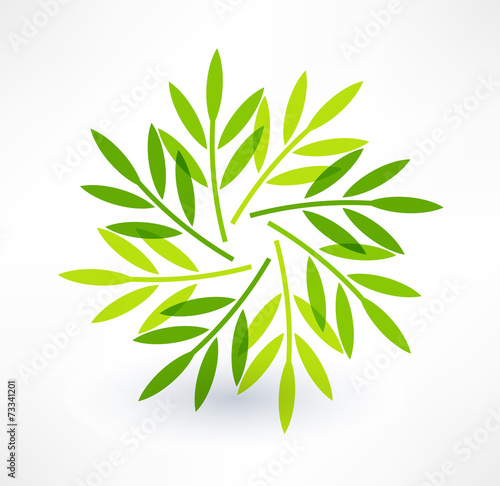 Fototapeta Naklejka Na Ścianę i Meble -  Leaves icon. Natural motive. Logo design.