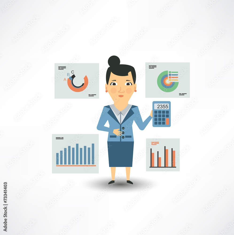 Accountant considers on the calculator of graphs Accountant considers on the calculator of graphs
