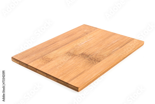 Wooden cutting board isolated on white background