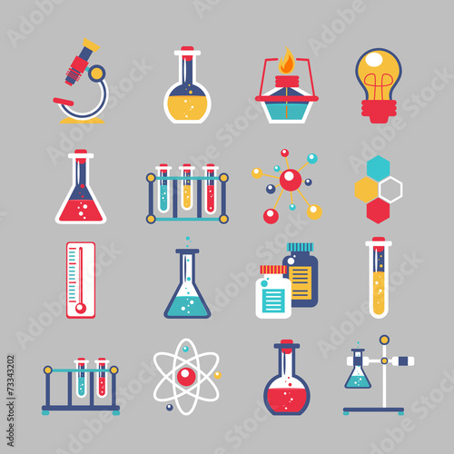 Chemistry icons set