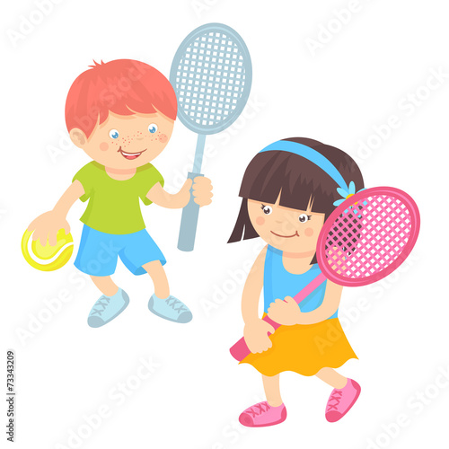 Kids playing tennis