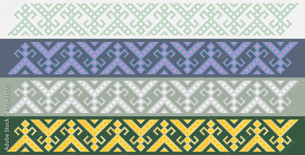 Four simple seamless traditional slavic friezes Four simple seamless traditional slavic friezes