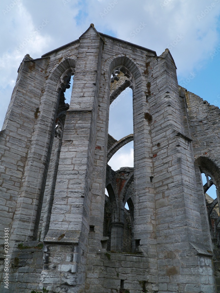 Ruin of the saint Catherine church in Visby in Sweden