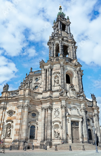 The building of the cathedral in Dresden (Germany)