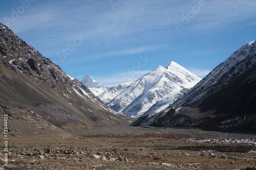 Mountains at Khunjerab pass at china-pakistan border in Northern © pulpitis17