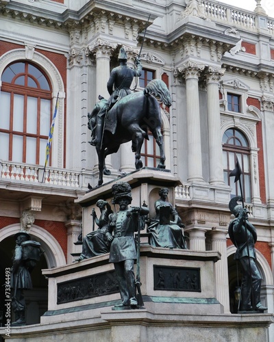 A bronze statue of Emanuele Filiberto in Turin in Italy photo