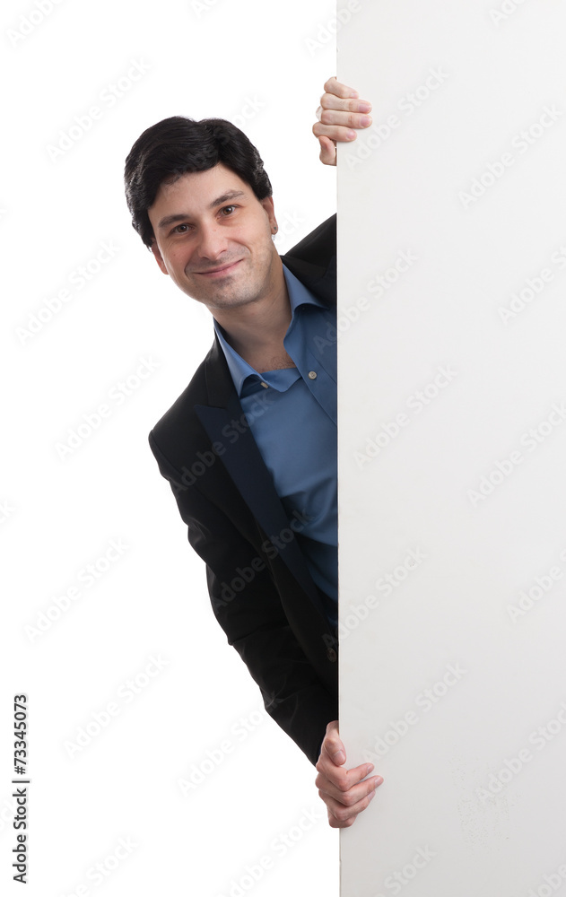man with placard man with placard