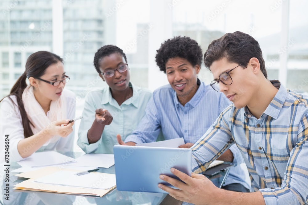 Casual business team having a meeting Casual business team having a meeting