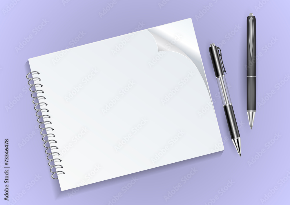 Notebook and pens Notebook and pens