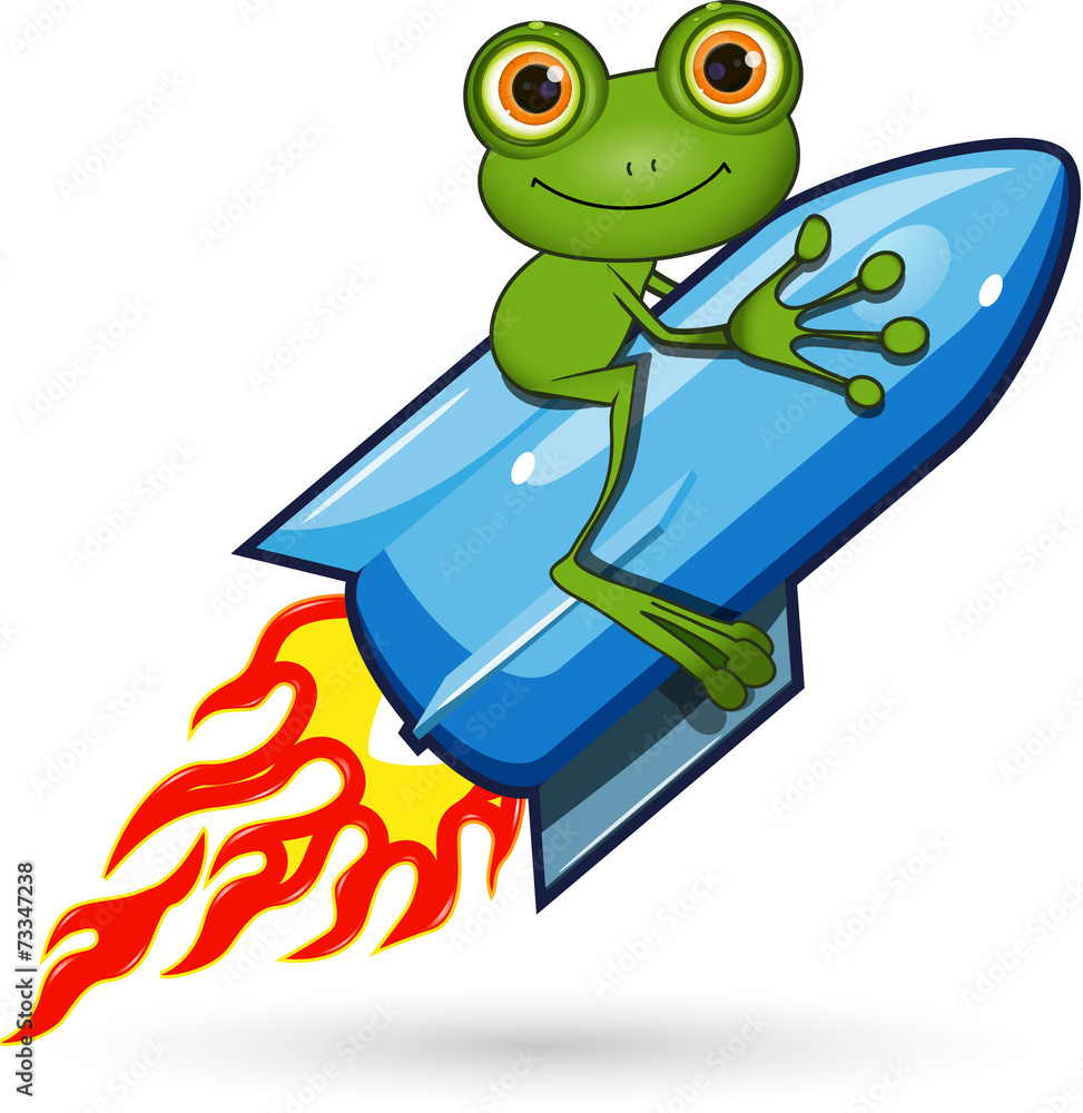 Obraz premium Frog on a Rocket