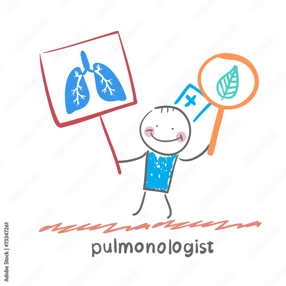 pulmonologist holding posters with the image of the lungs pulmonologist holding posters with the image of the lungs