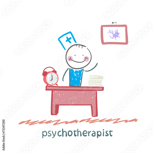 psychotherapist  working in his office
