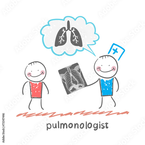 pulmonologist, chest X-ray shows a patient