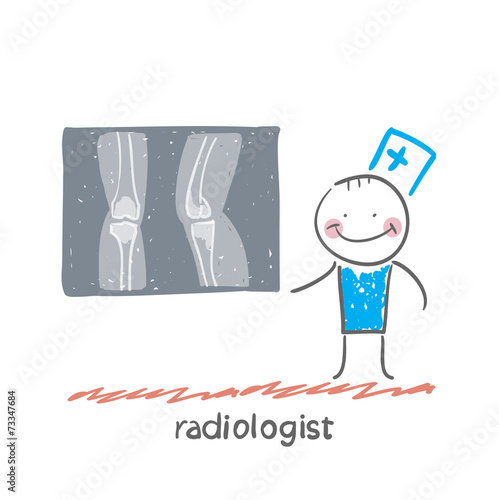 Radiologist with X-ray images