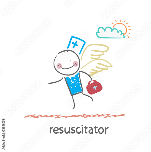 resuscitator flies to the patient