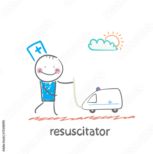resuscitator played with toy ambulance