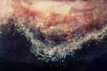 Handdoek met foto Texturen Donkerblauwe golvende abstracte structuur  © Sascha Duensing
