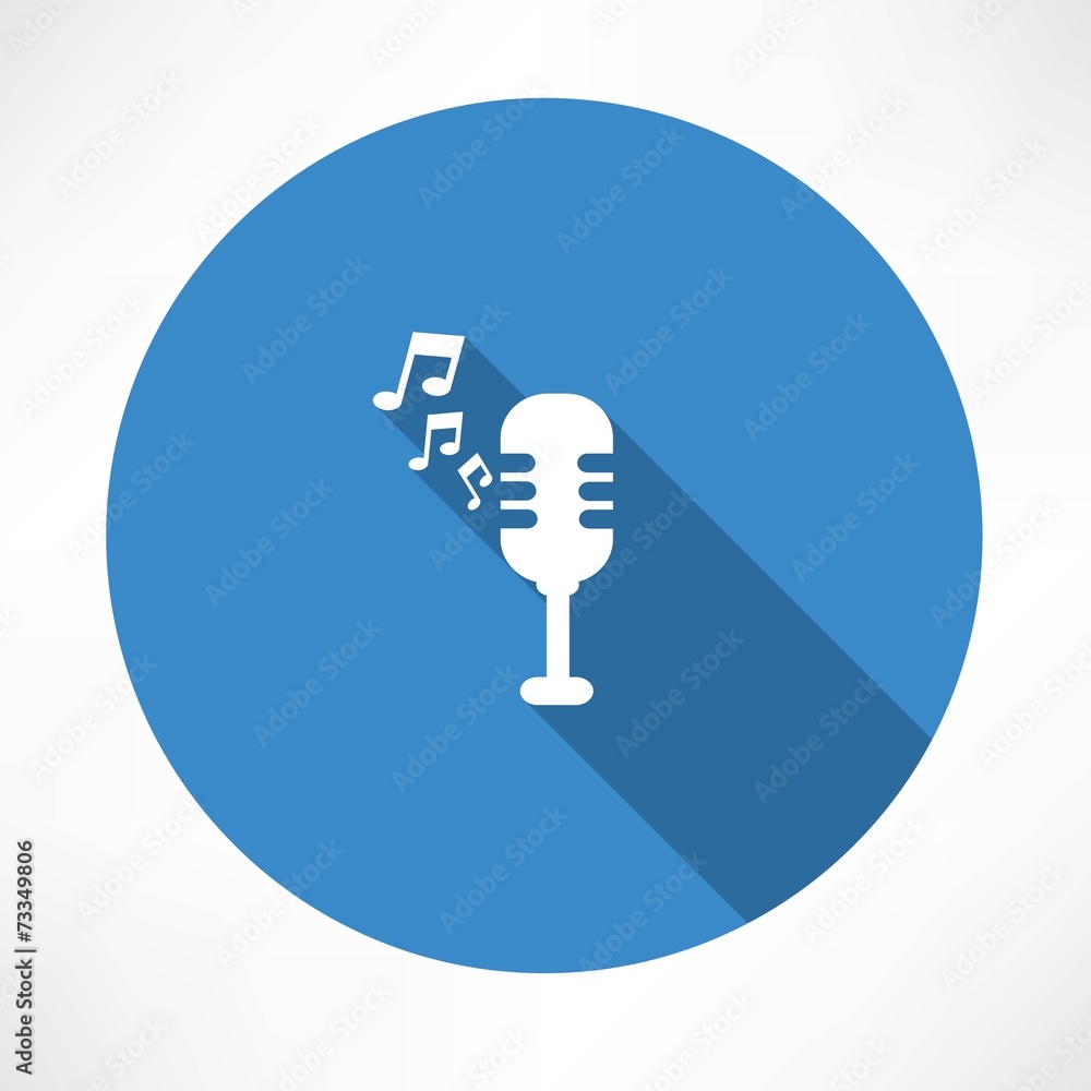 Microphone and melody icon Microphone and melody icon