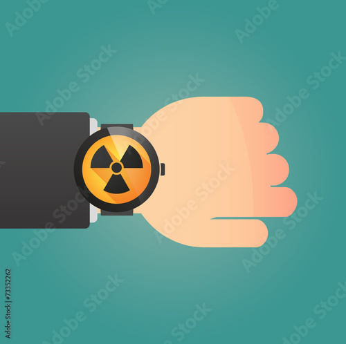 Smart watch icon with a radioactivity sign