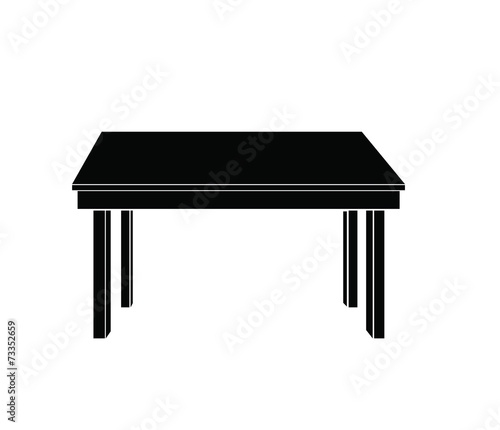 Wooden table isolated illustration on white background