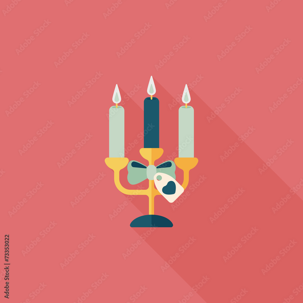Valentine's Day candle flat icon with long shadow,eps10 Valentine's Day candle flat icon with long shadow,eps10