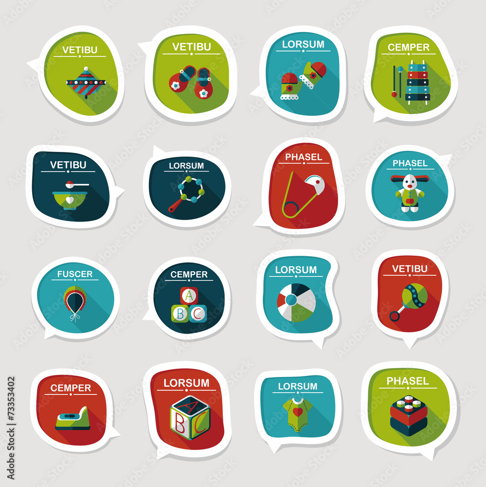 baby bubble speech banner design flat background set, eps10 baby bubble speech banner design flat background set, eps10