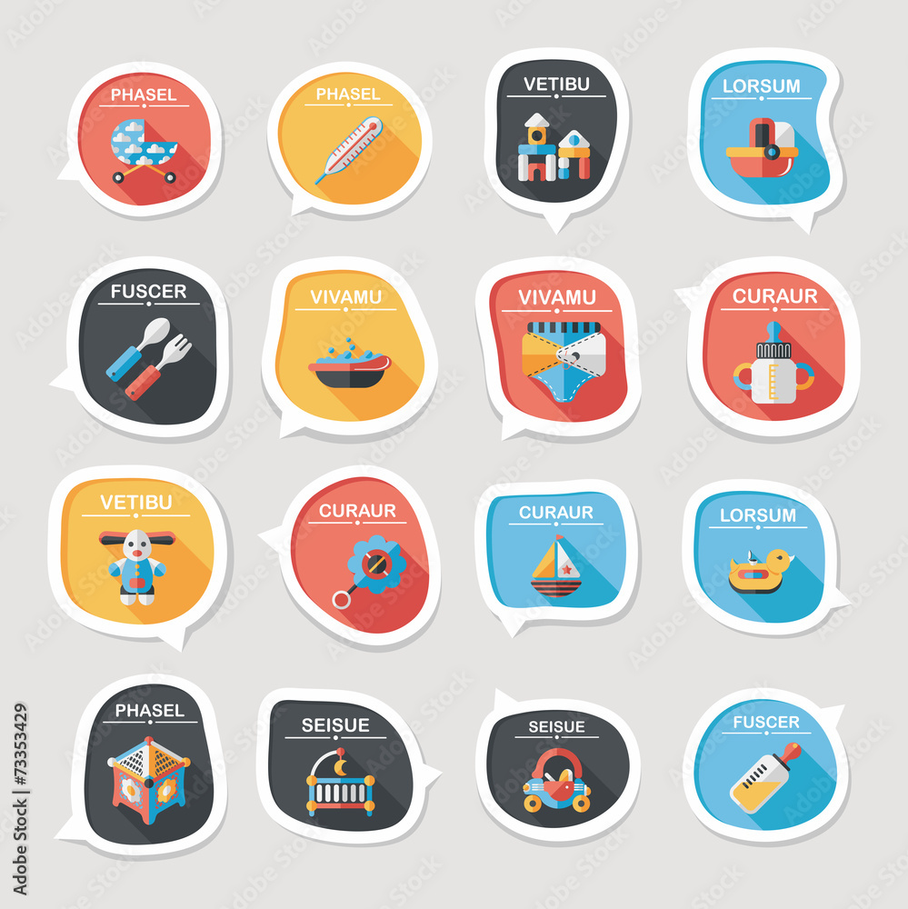 baby bubble speech banner design flat background set, eps10 baby bubble speech banner design flat background set, eps10