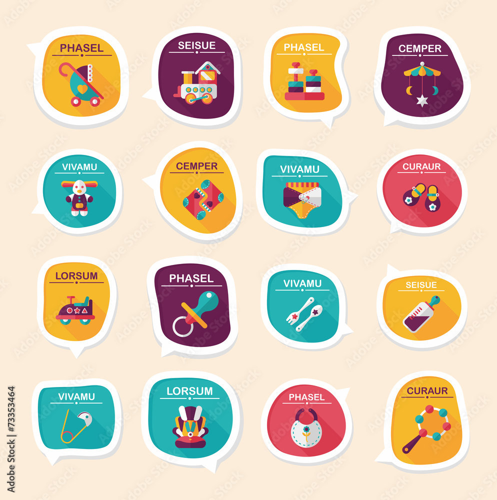 baby bubble speech banner design flat background set, eps10 baby bubble speech banner design flat background set, eps10