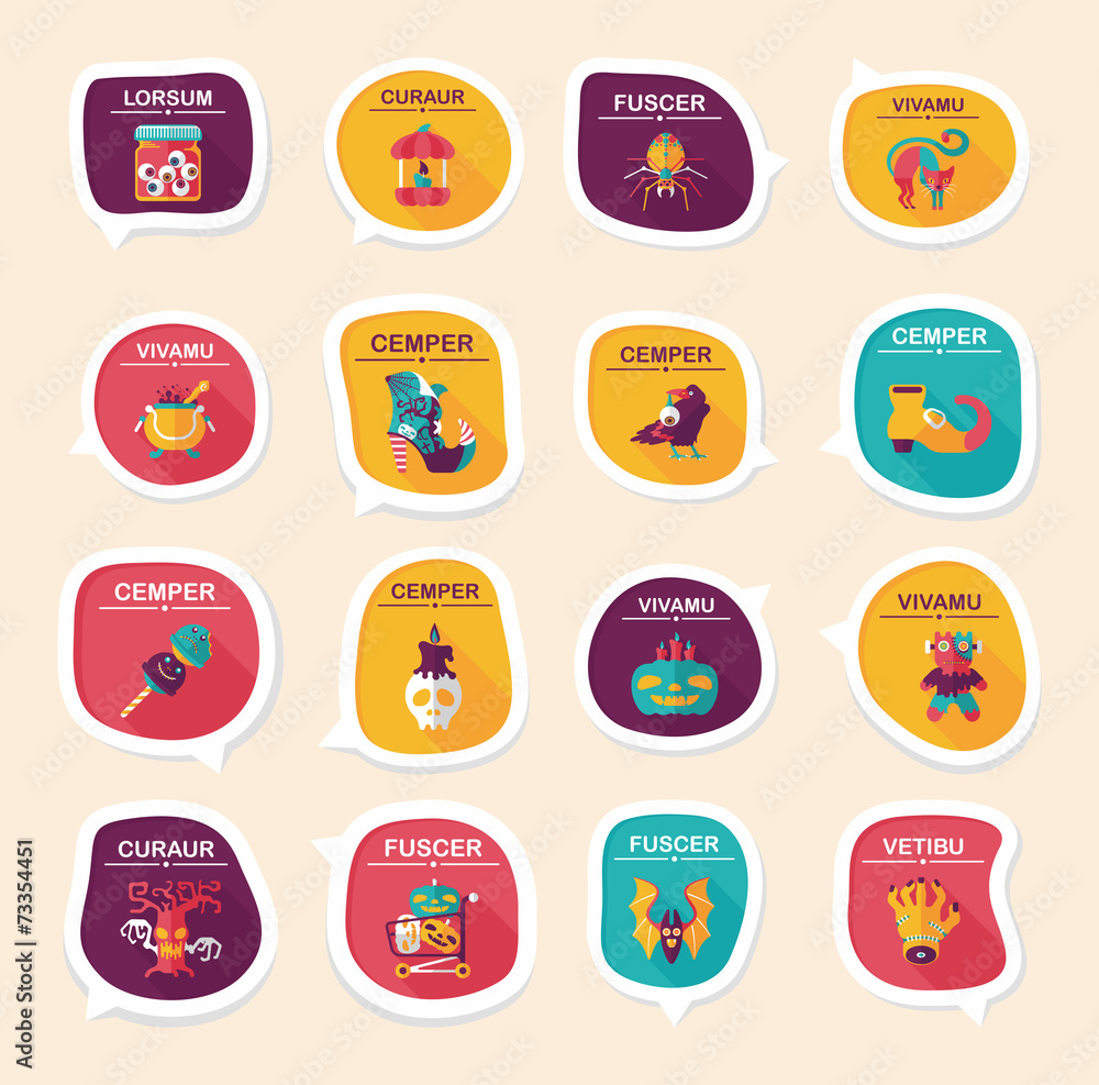 Halloween bubble speech banner design flat background set, eps10 Halloween bubble speech banner design flat background set, eps10