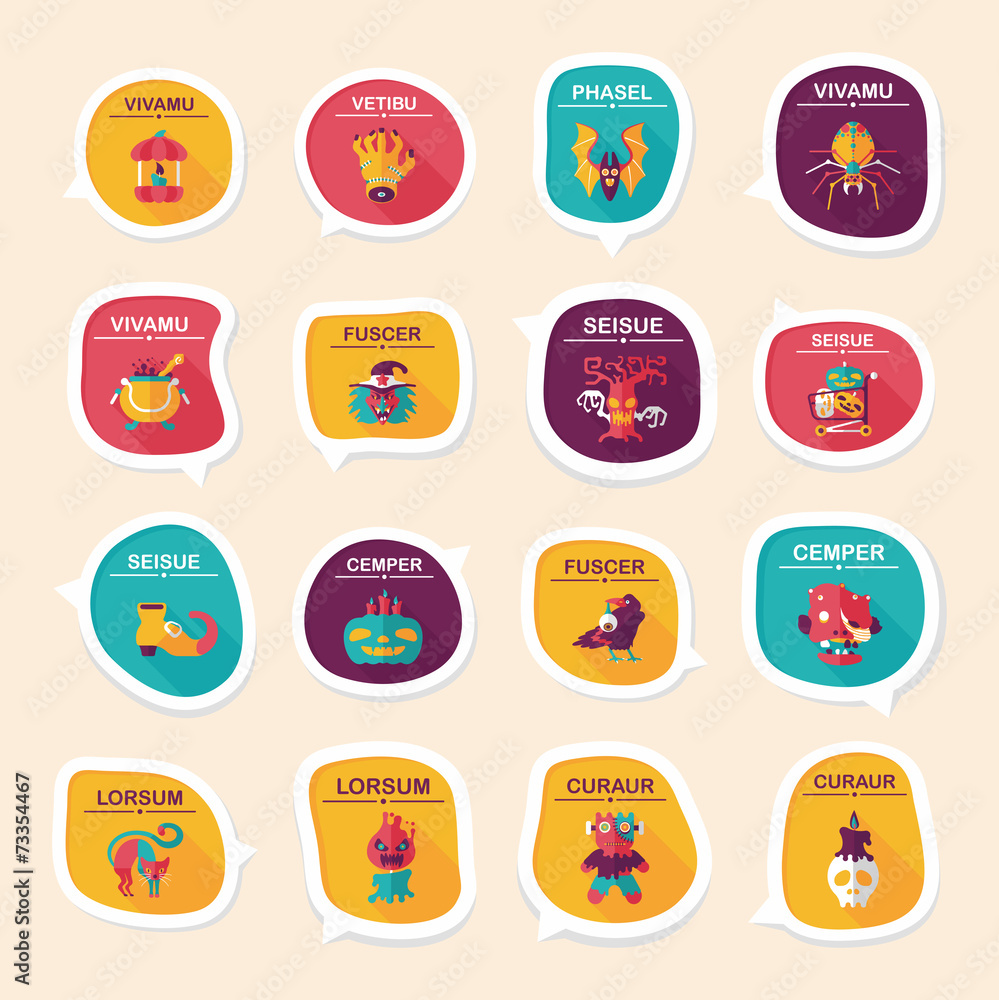 Halloween bubble speech banner design flat background set, eps10 Halloween bubble speech banner design flat background set, eps10