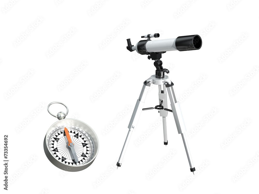 天体望遠鏡とコンパス Stock イラスト Adobe Stock