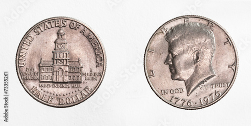 Fotografía Pièce américaine d'un dollar 1776-1976 recto verso