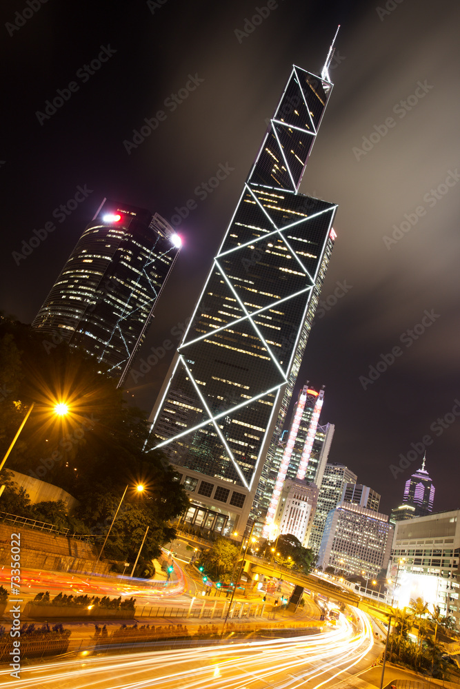 Obraz premium Hong Kong Business Center at Night