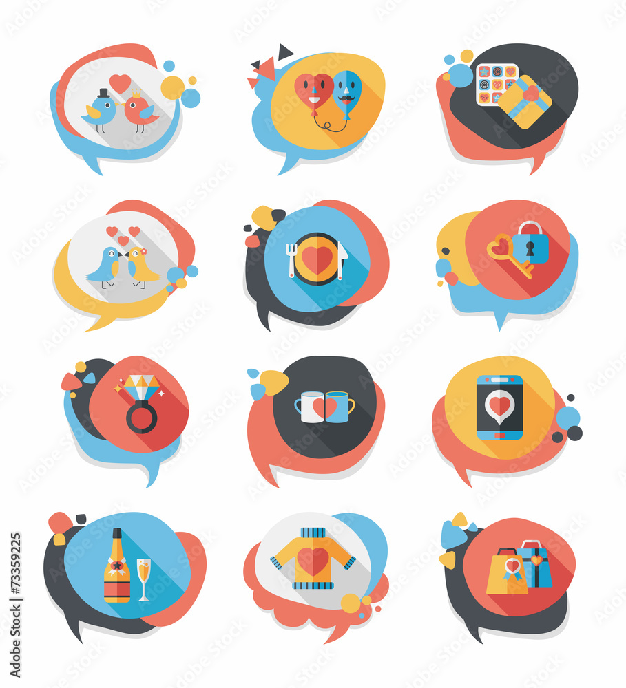 Valentine’s Day speech bubble banner flat design background se Valentine’s Day speech bubble banner flat design background se