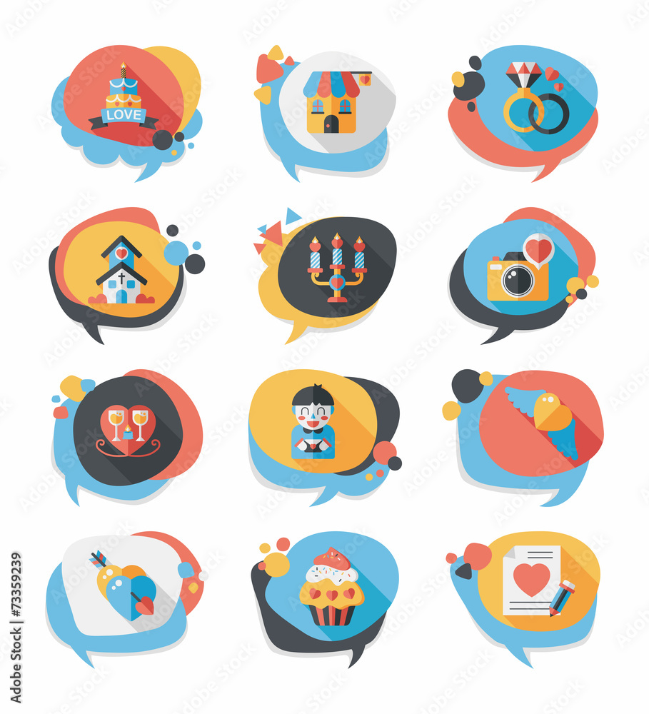 Valentine’s Day speech bubble banner flat design background se Valentine’s Day speech bubble banner flat design background se