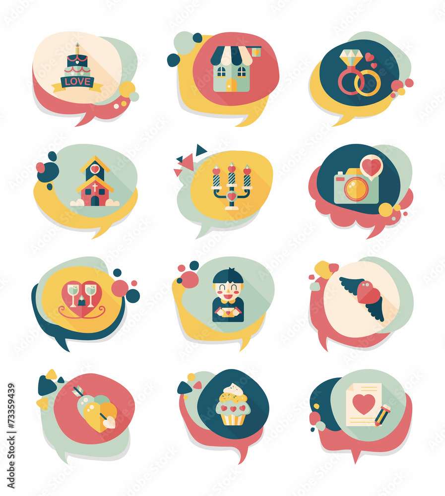 Valentine’s Day speech bubble banner flat design background se Valentine’s Day speech bubble banner flat design background se