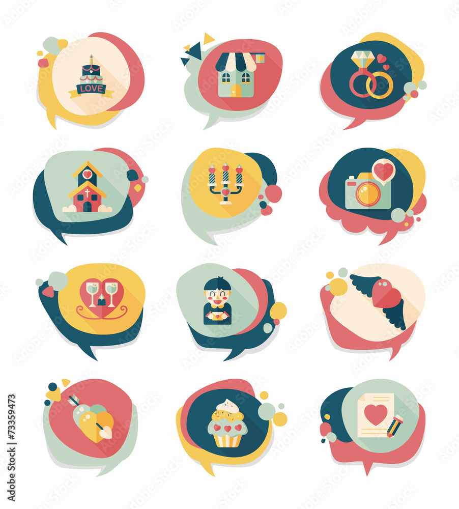 Valentine’s Day speech bubble banner flat design background se Valentine’s Day speech bubble banner flat design background se